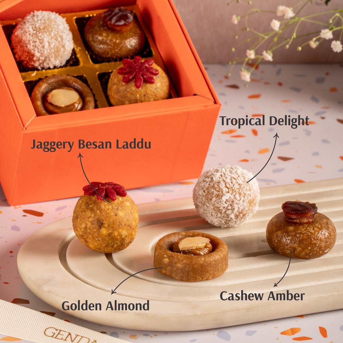 4 Piece Refined Sugar-free Mithai Box