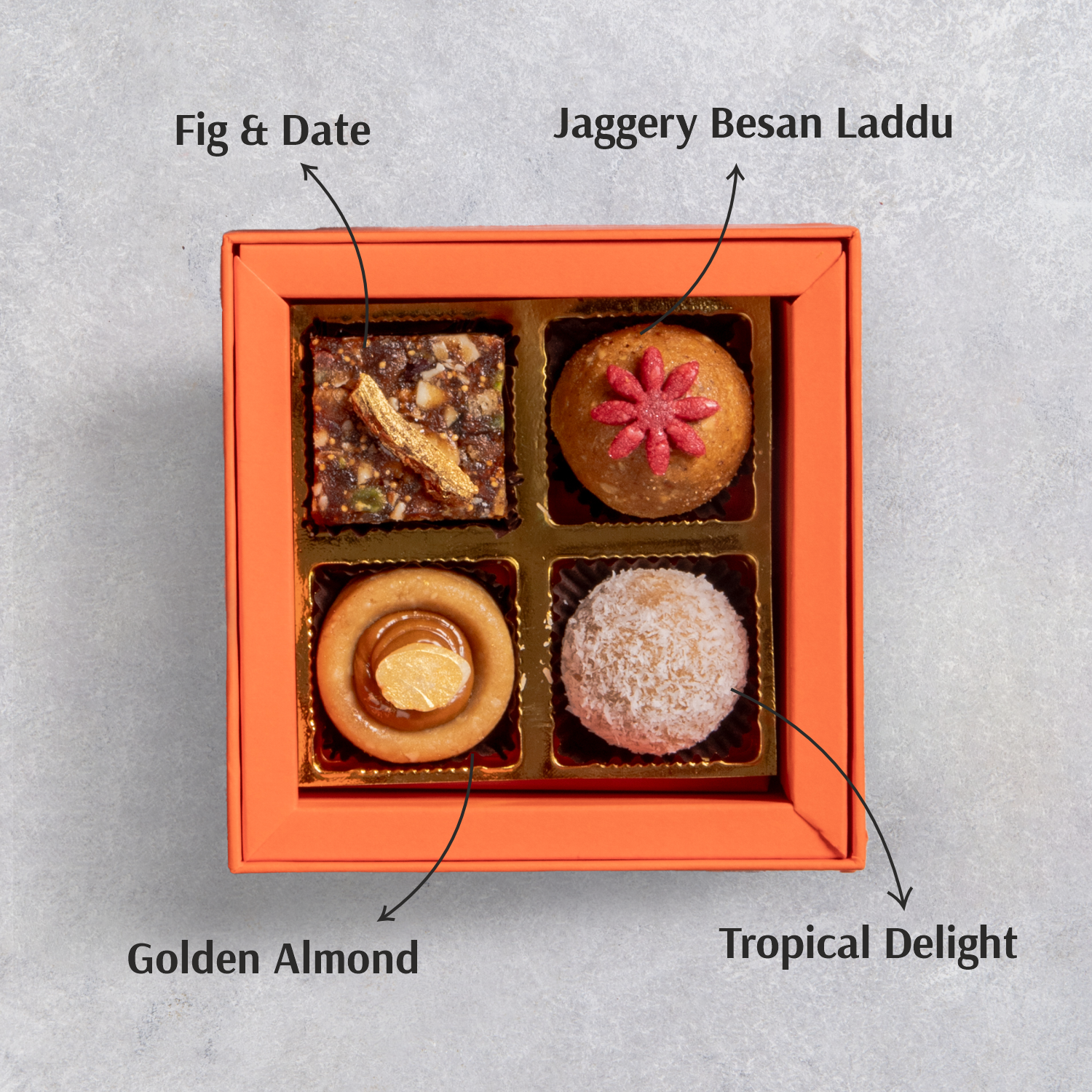 4 Piece Refined Sugar-free Mithai Box