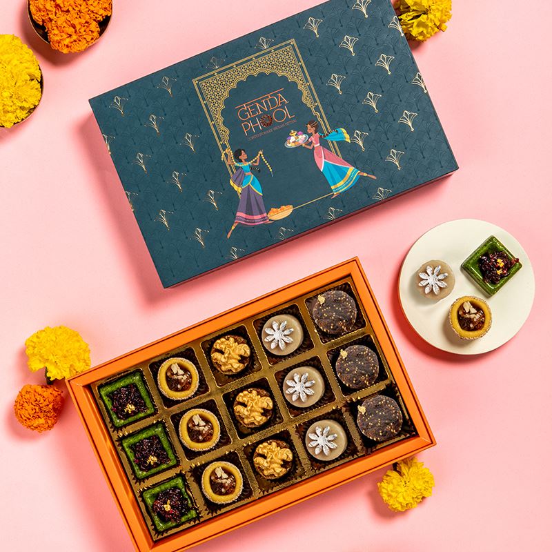 Amber Box · Box of 15 Assorted Mithai