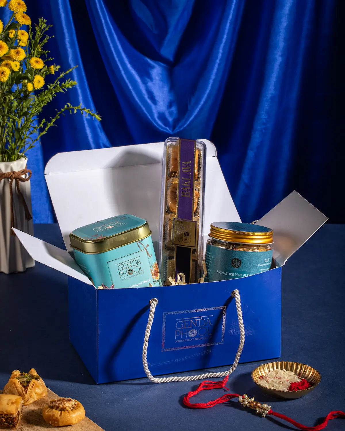 Blue Elegance Rakhi Hamper