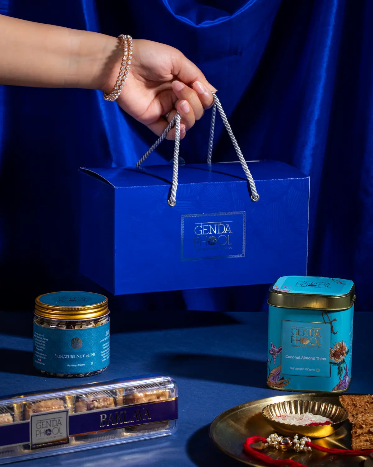 Blue Elegance Rakhi Hamper