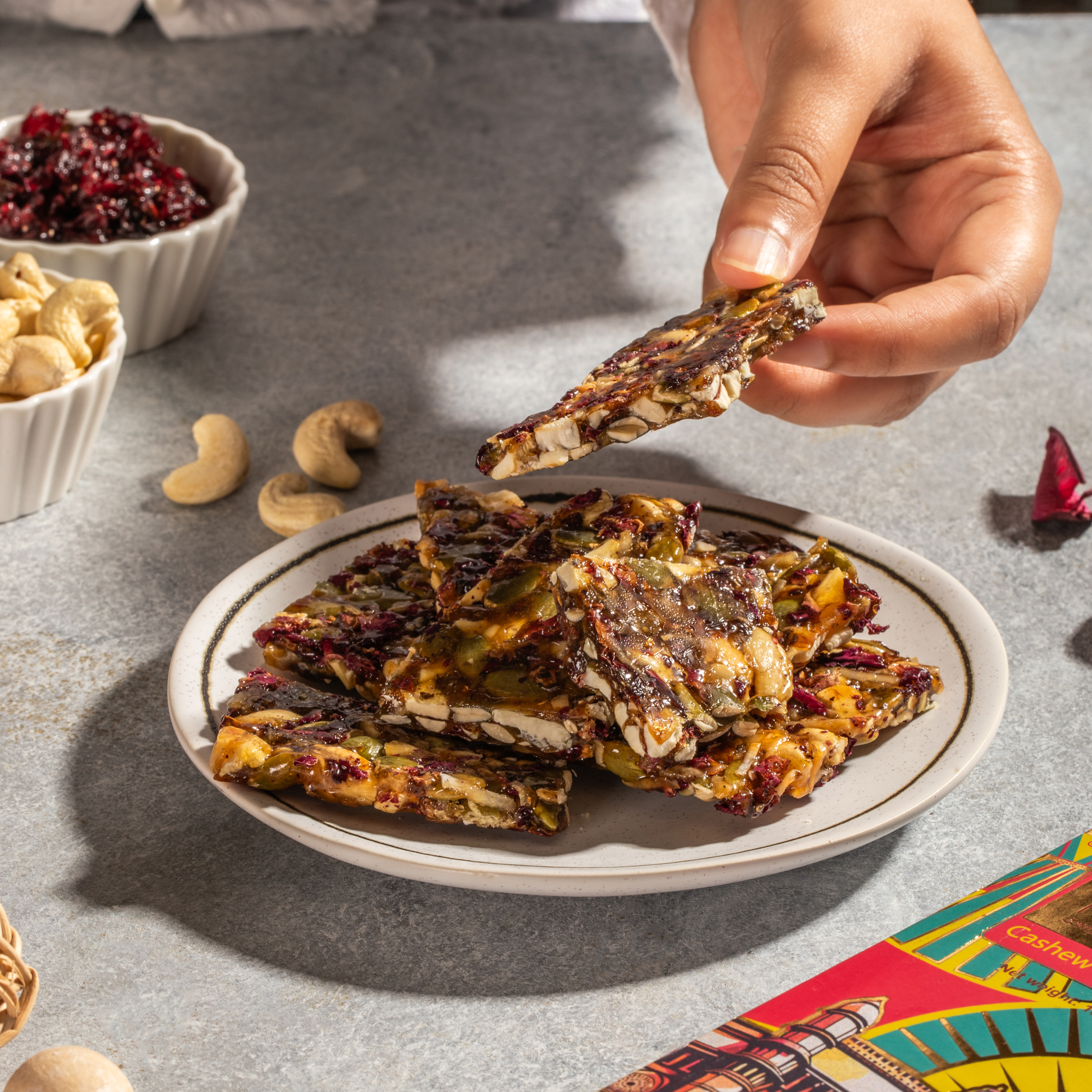 Cashew & Gulkand Chikki