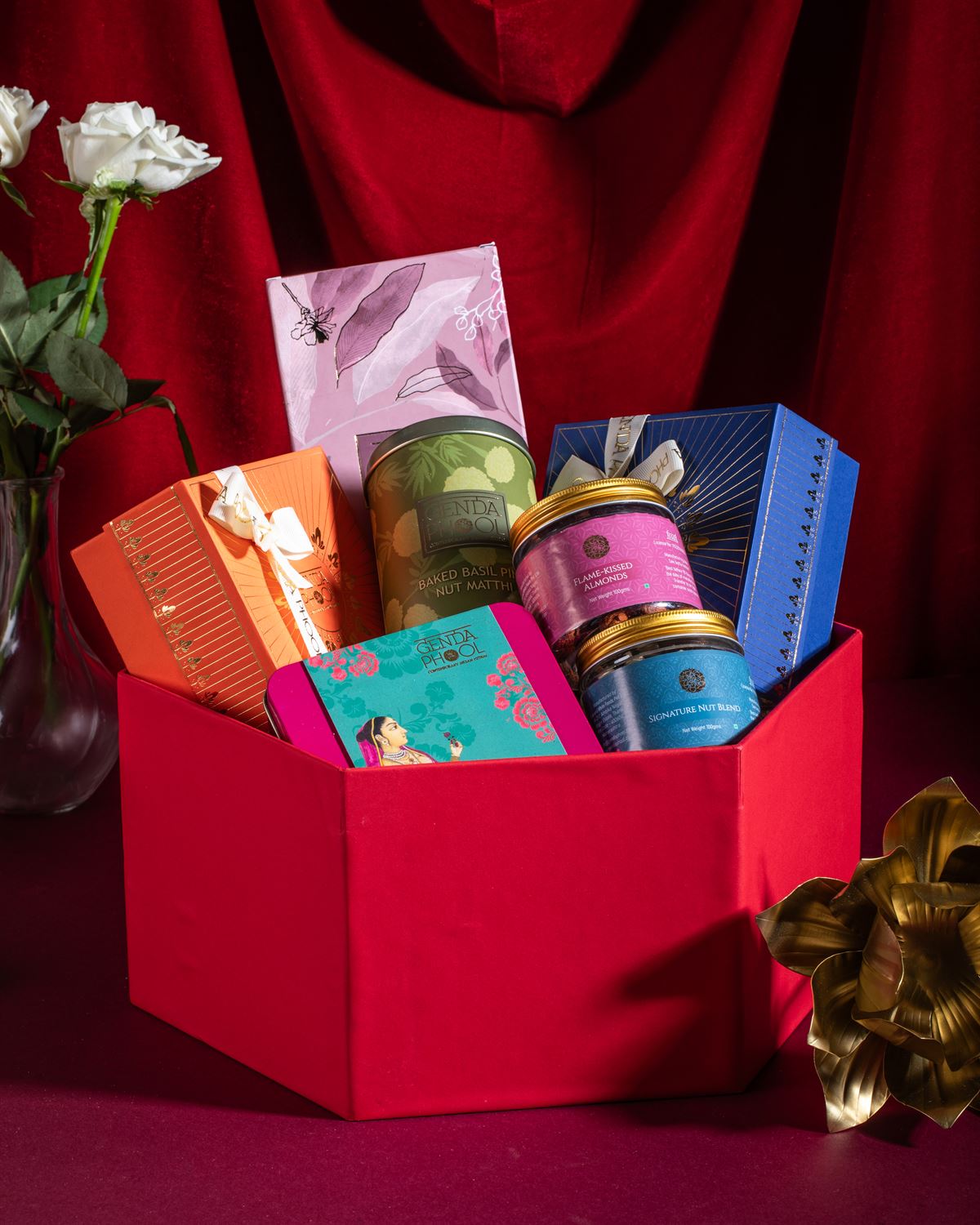 Luxe Hamper with 4 Piece Mithai Box