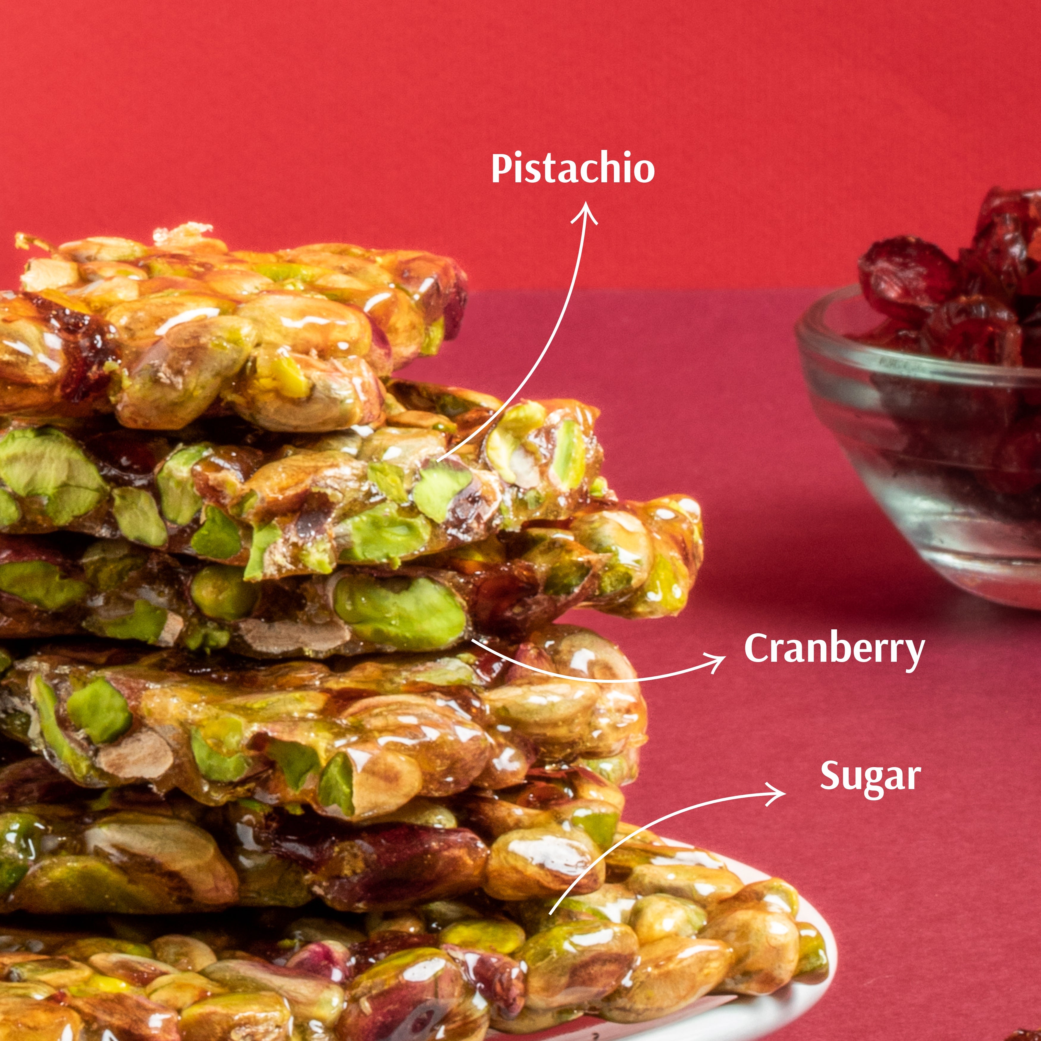 Pistachio Cranberry Chikki Brittle