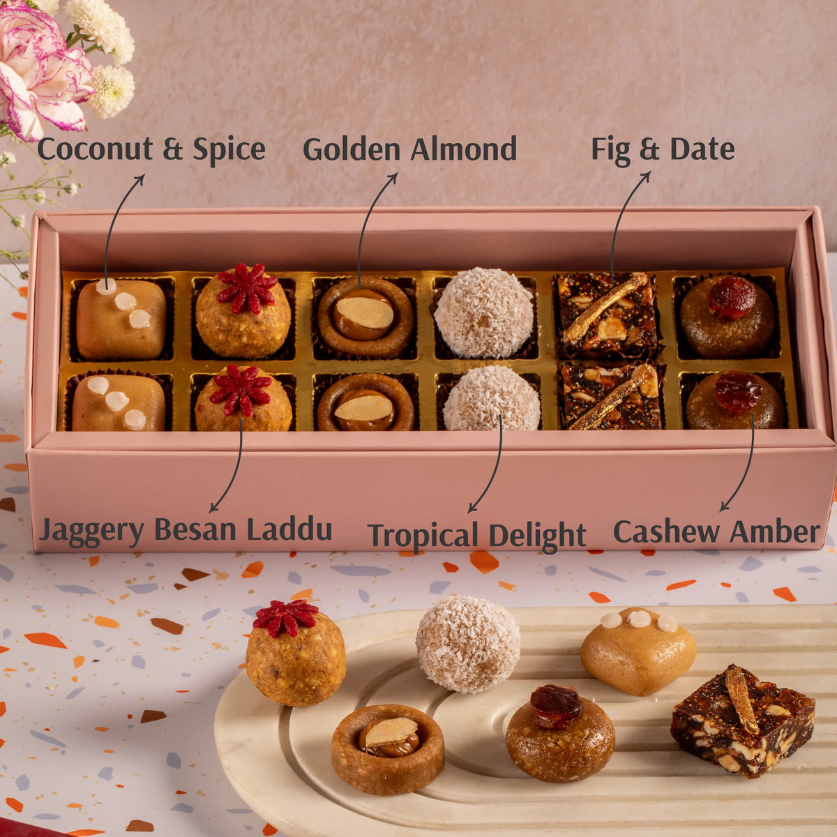 12 Piece Refined Sugar-free Mithai Box