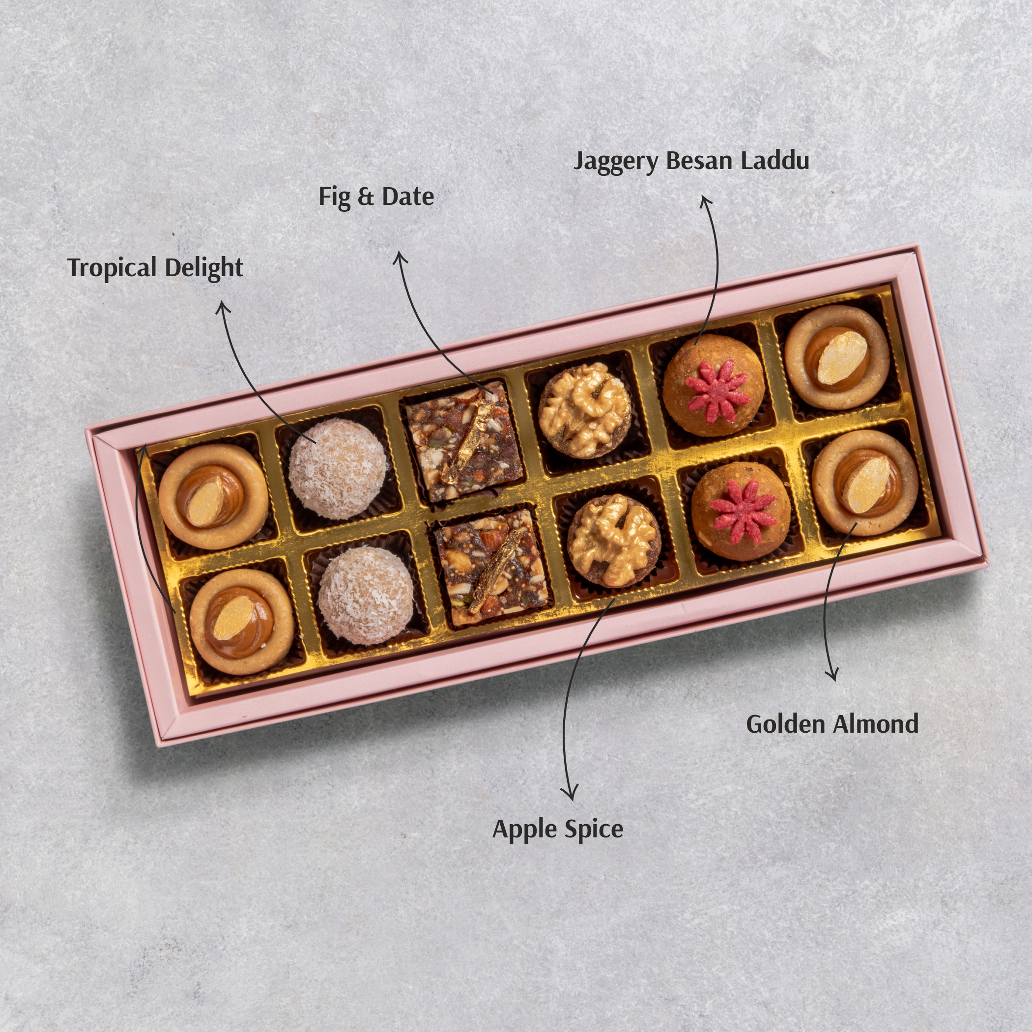 12 Piece Refined Sugar-free Mithai Box