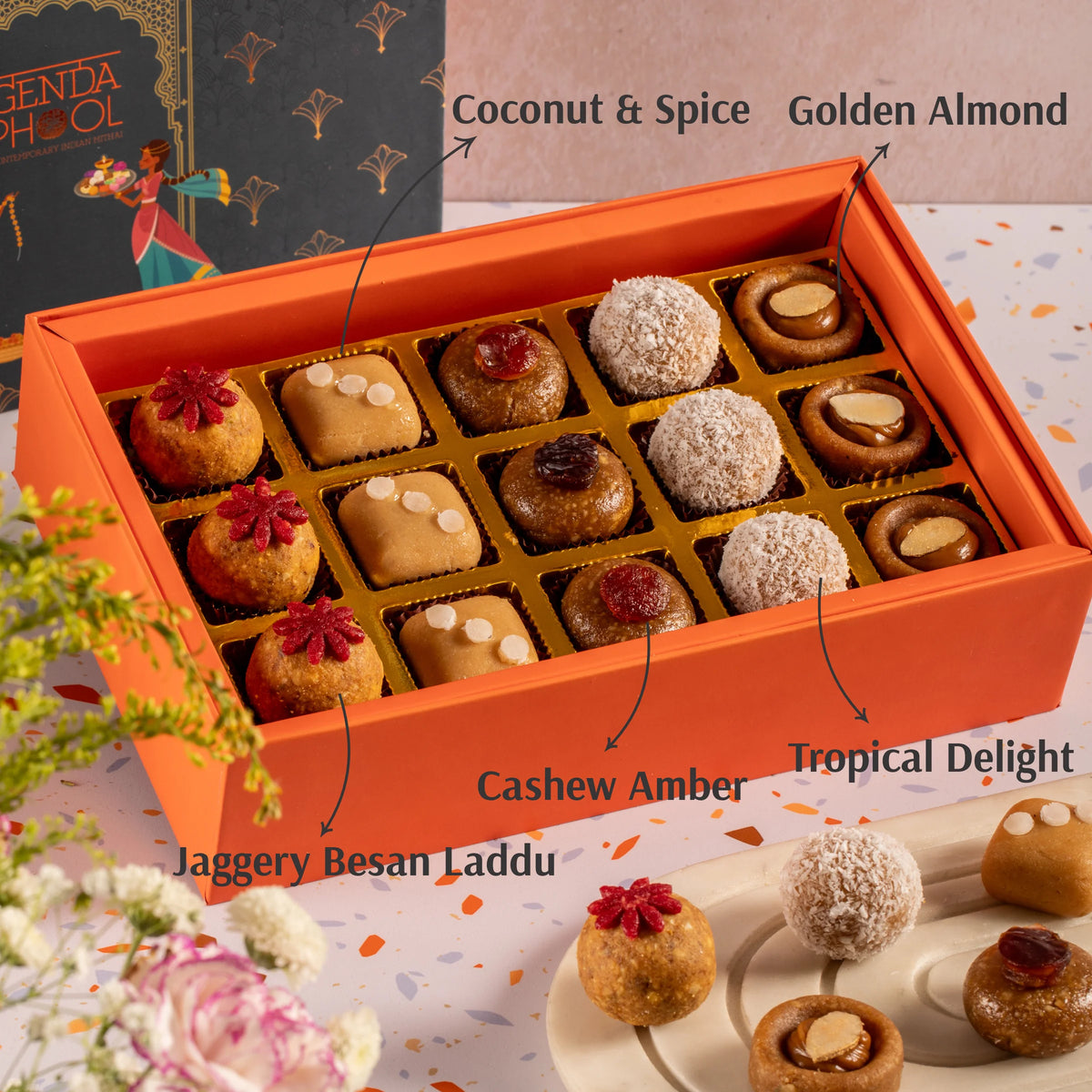 15 Piece Refined Sugar-free Mithai Box