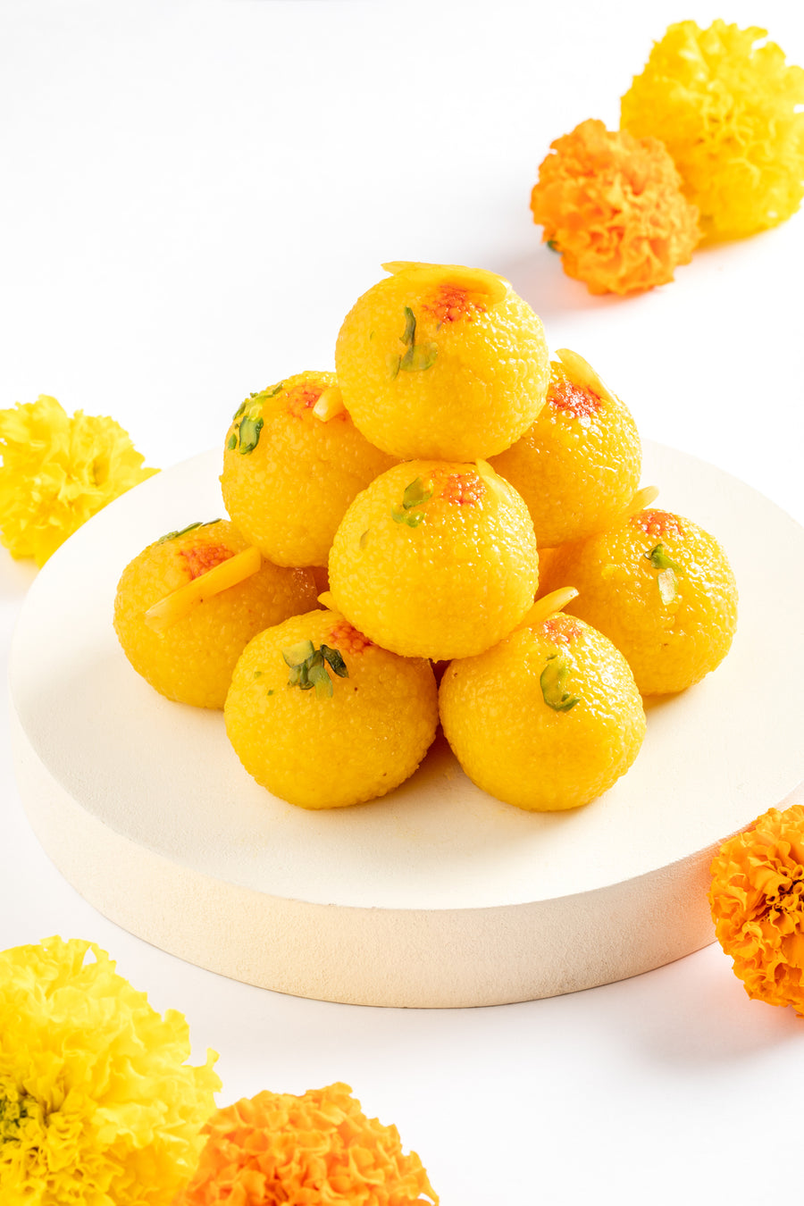 Genda Phool Motichoor Laddu for a custom mithai selection