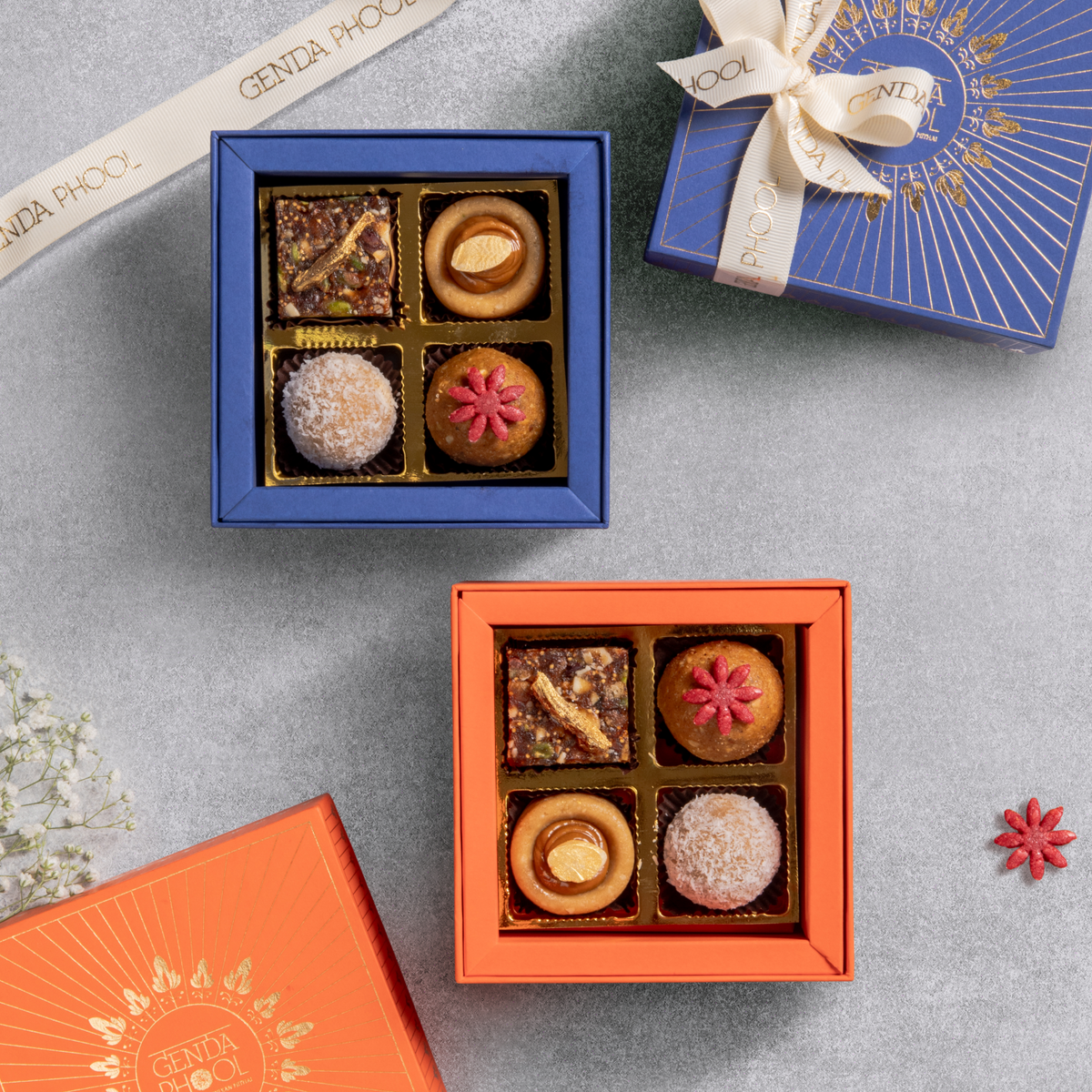 Genda Phool sugar-free and vegan mithai options