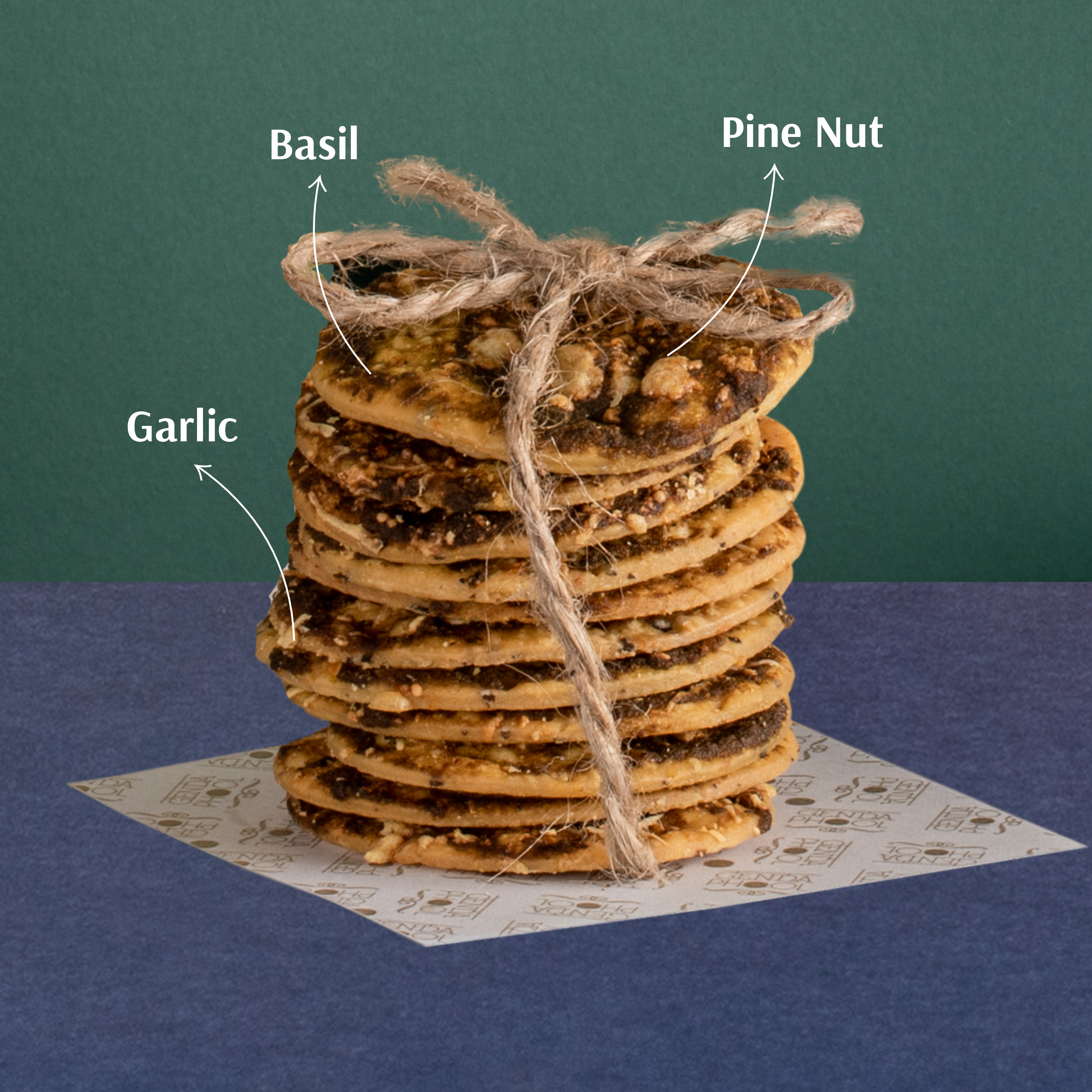 Baked Basil Pine Nut Matthi