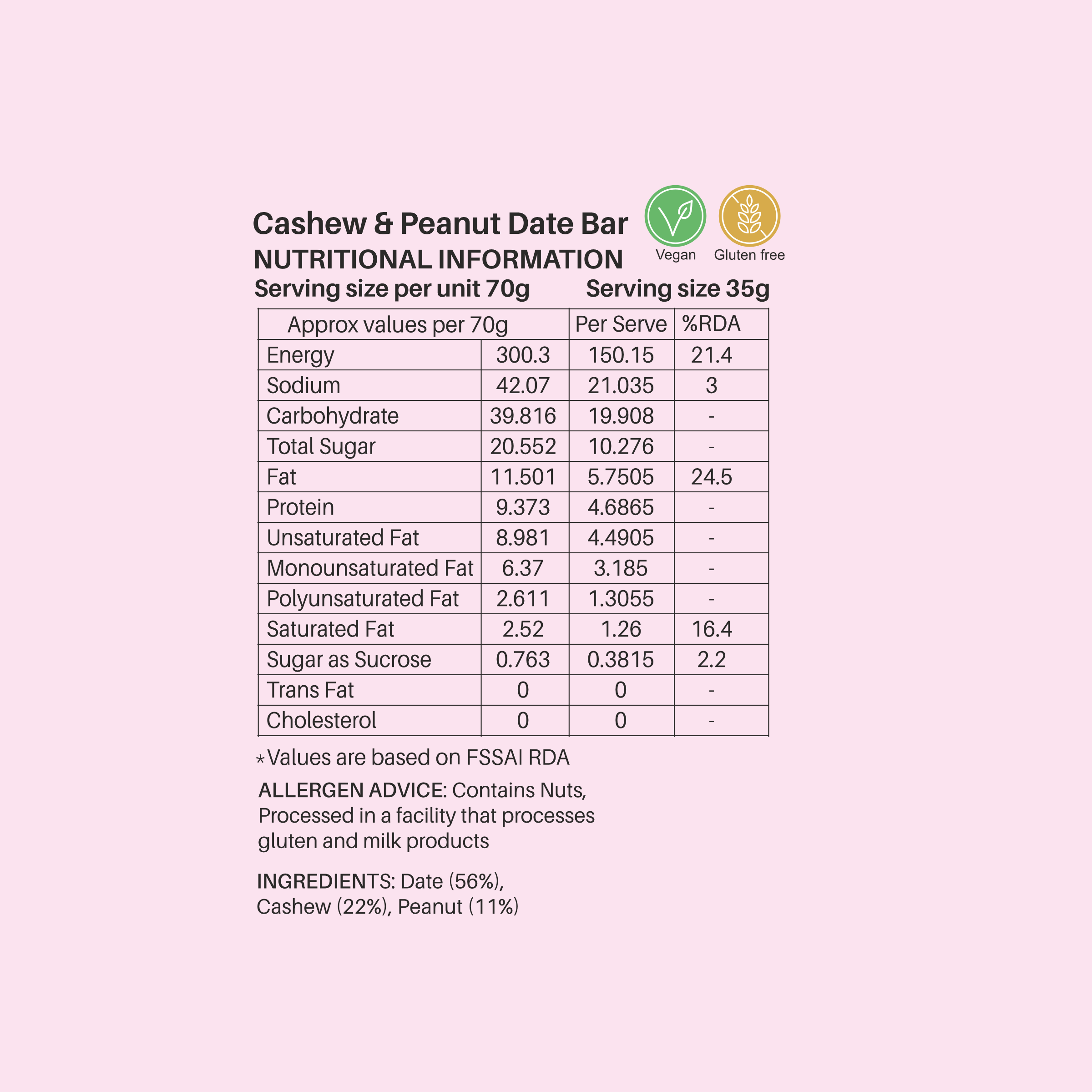 Cashew & Peanut Date Bar