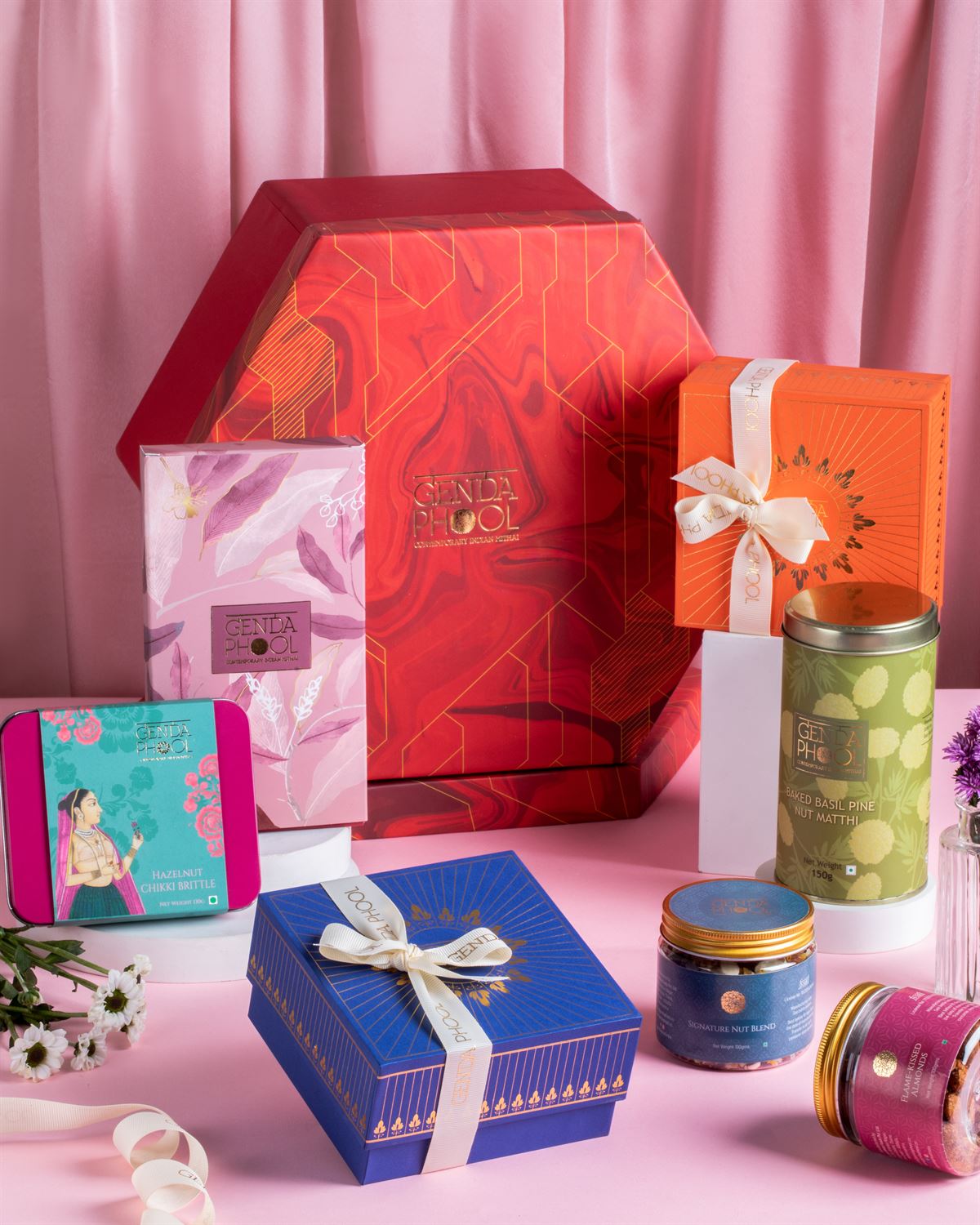 Luxe Hamper with 4 Piece Mithai Box