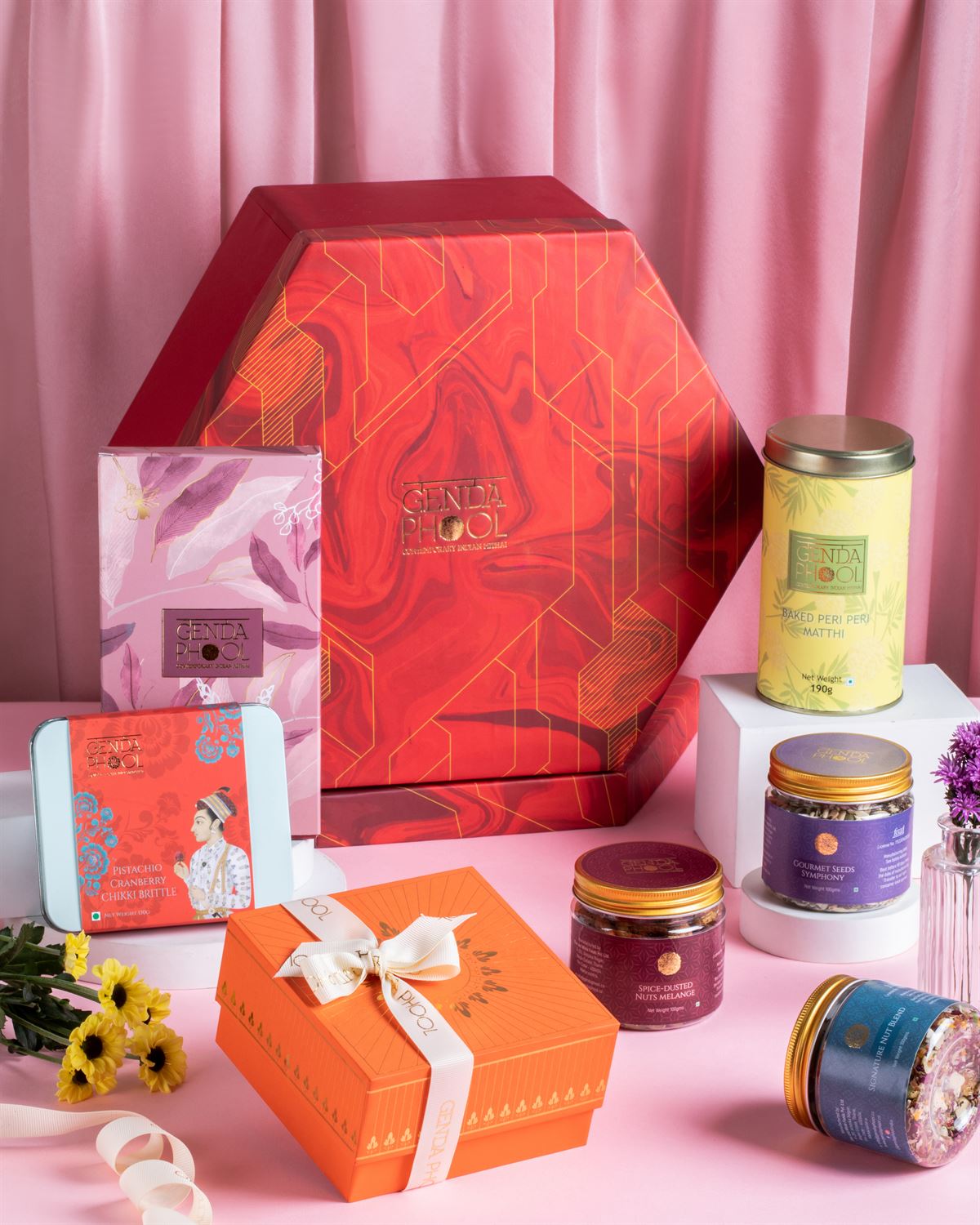 Genda Phool Signature Gift Box - 4 Piece Mithai Box