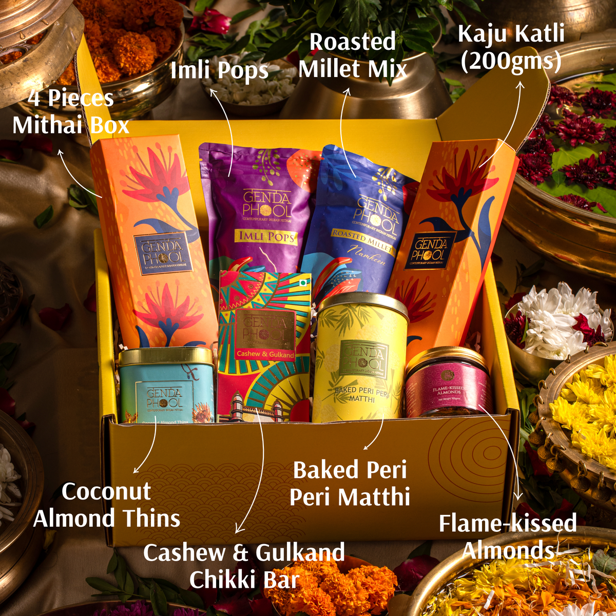 Mithai anniversary hamper box with traditional Indian sweets