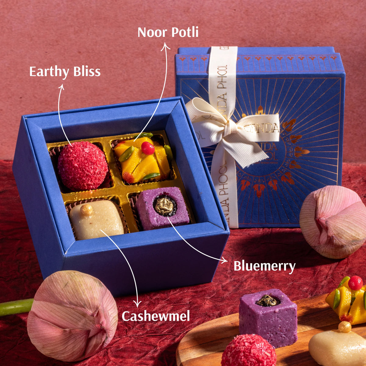 Mithai Quartet • Box of 4 Assorted Mithai
