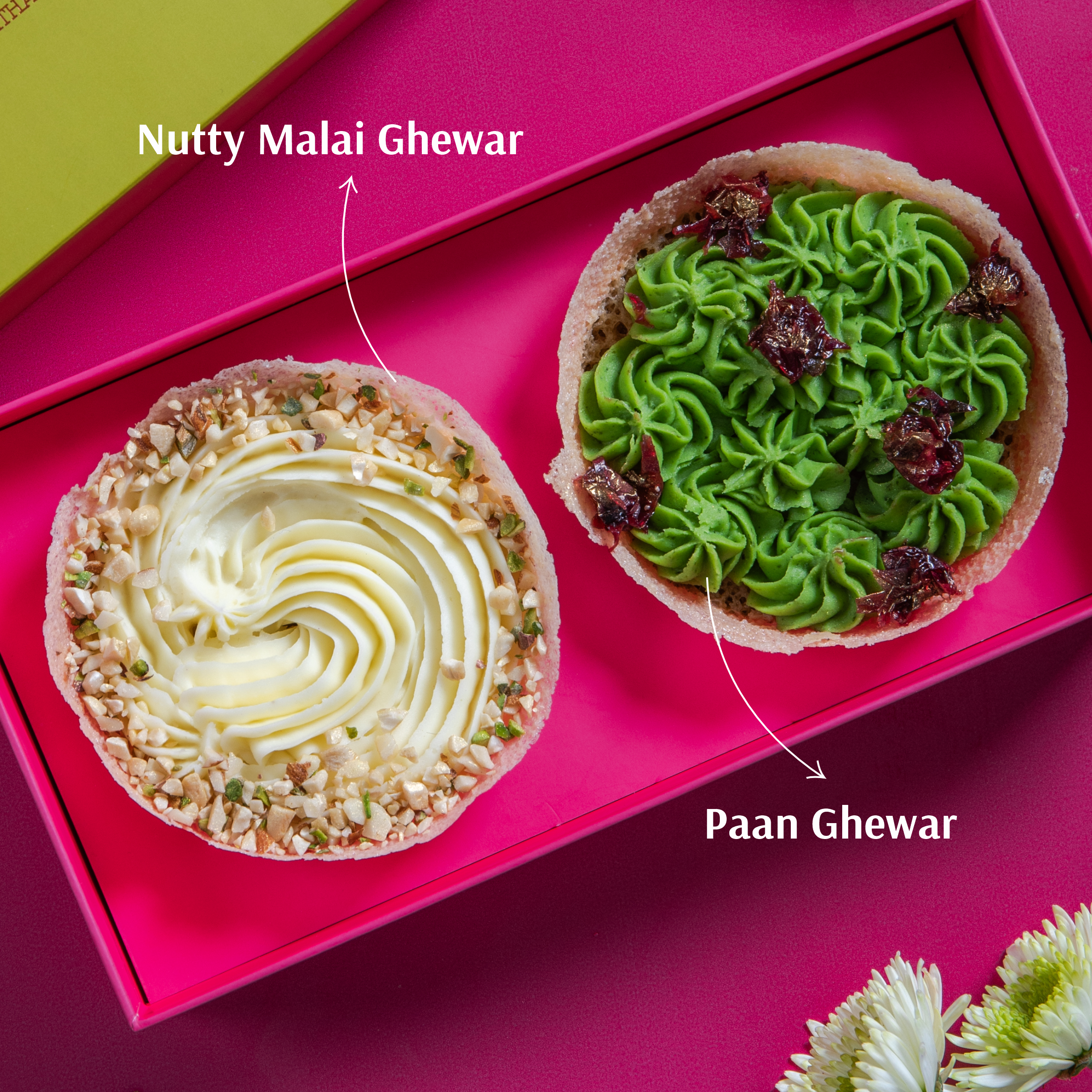 Holi Classic Ghewar Duo (Nutty Malai & Paan)
