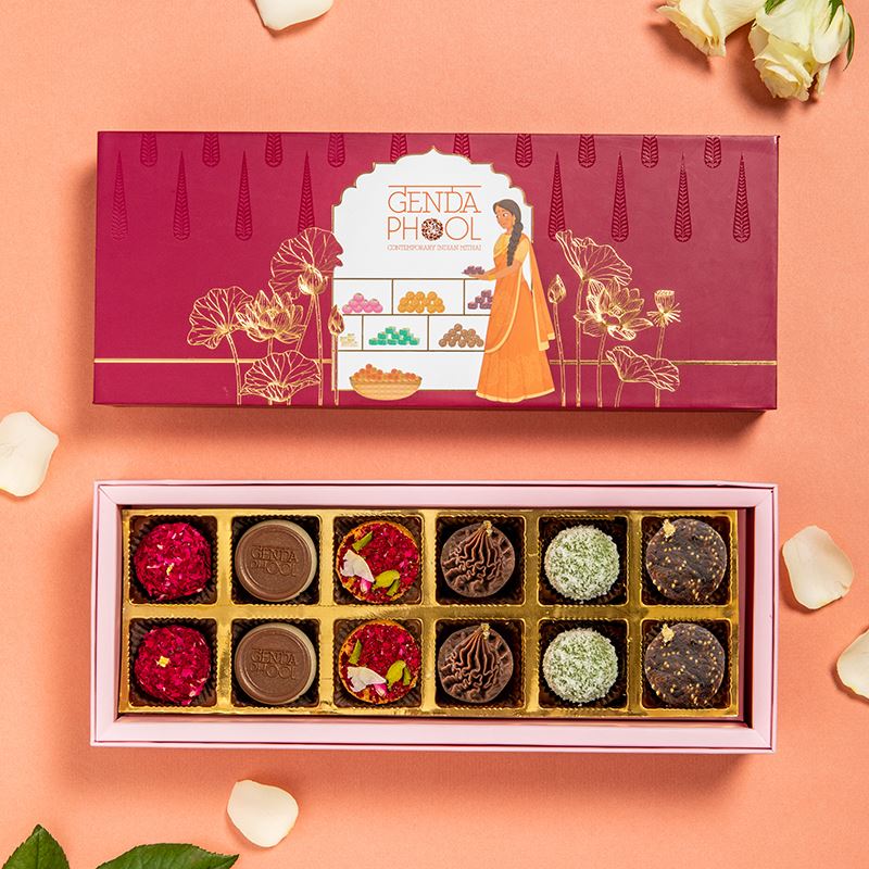 Opal Box · Box of 12 Assorted Mithais