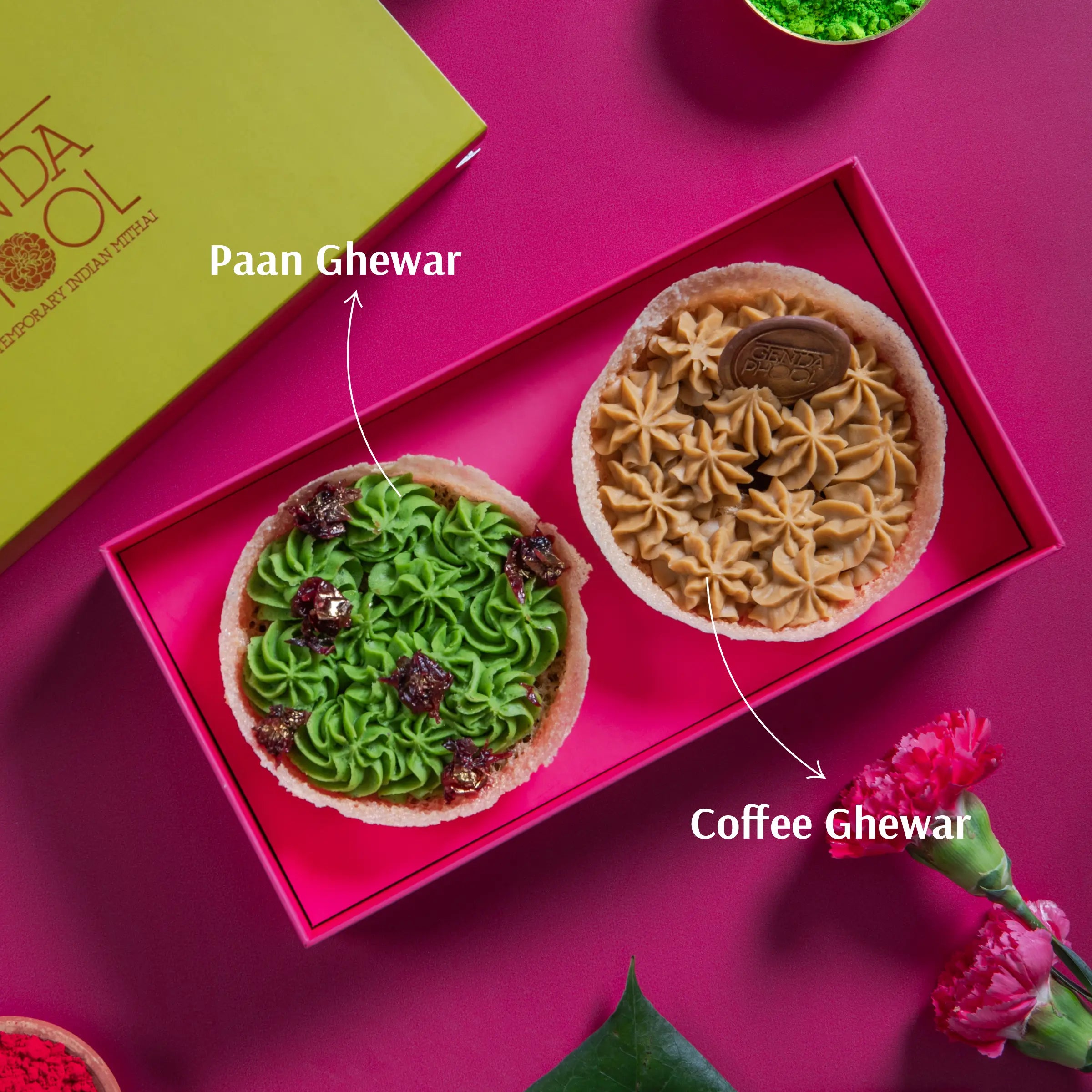 Holi Aromatic Ghewar Gift Box (Paan & Coffee)