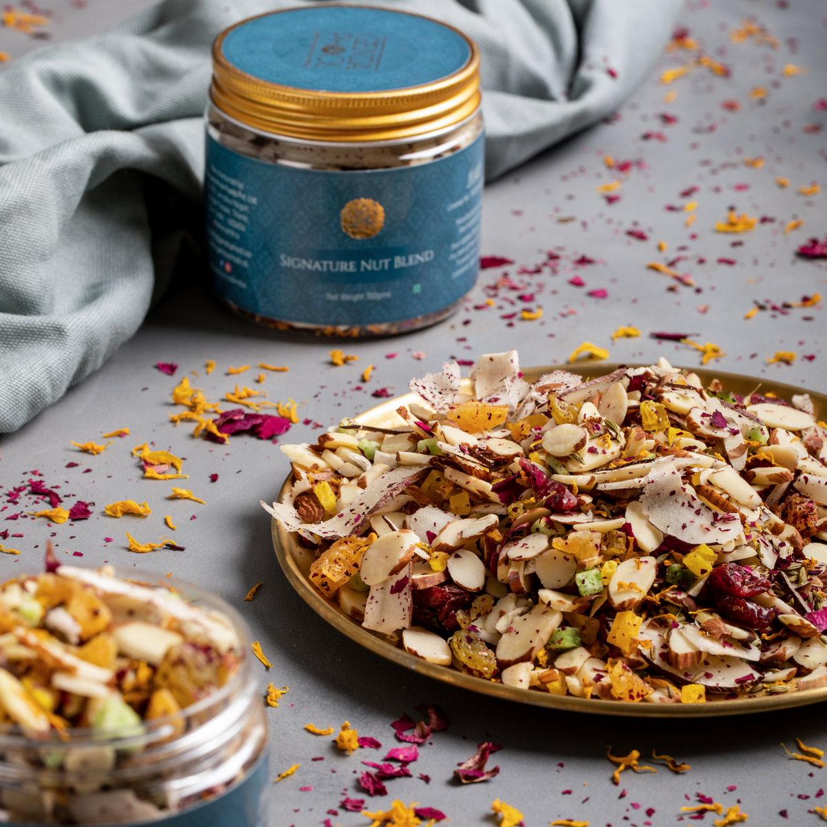 Genda Phool flavoured dry fruits jars